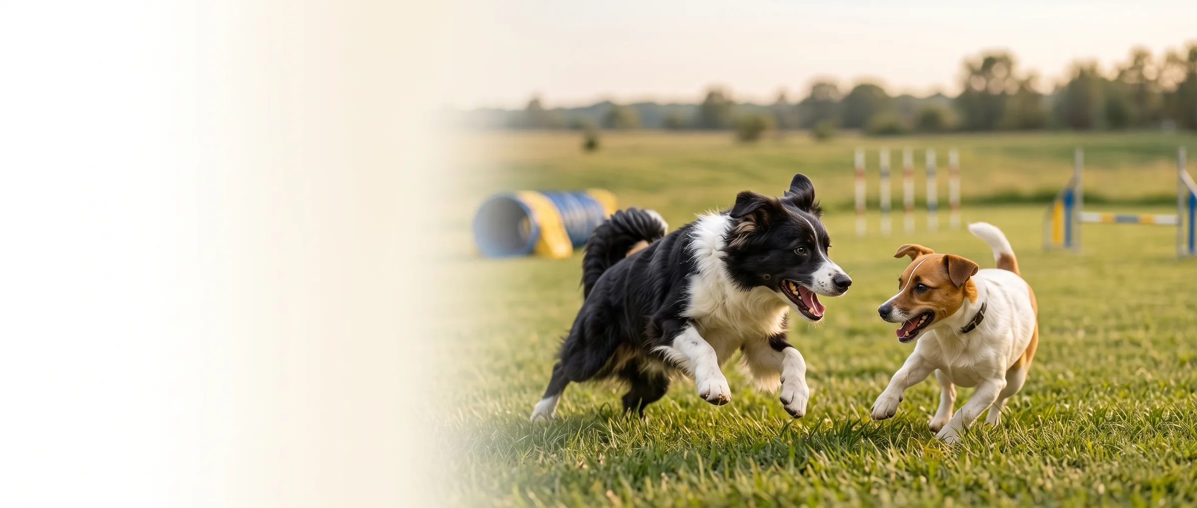 Cães brincando no Espaço Cãopanheiro